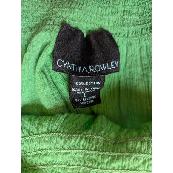 Cynthia Rowley Womens Green Smocked Waist Peplum Blouse Short Sleeve Size S - Picture 5 of 8